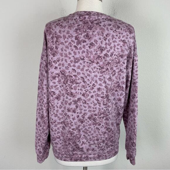Athleta Purple Floral Stretch Knit Crewneck Sweatshirt XS - Picture 5 of 7